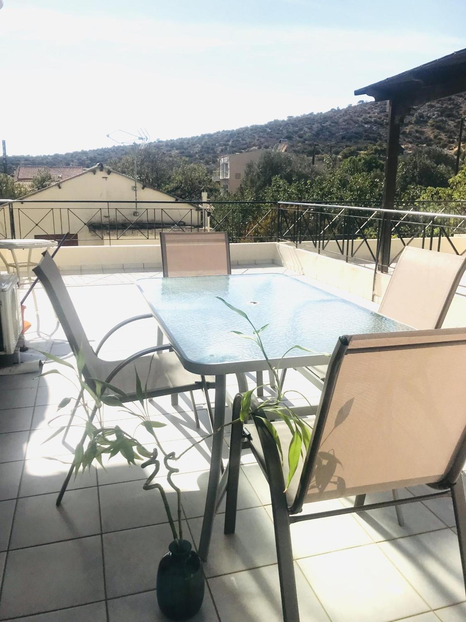 Beautiful Maisonette With A View To The Mountains And The Sea Agia Marina  Bagian luar foto
