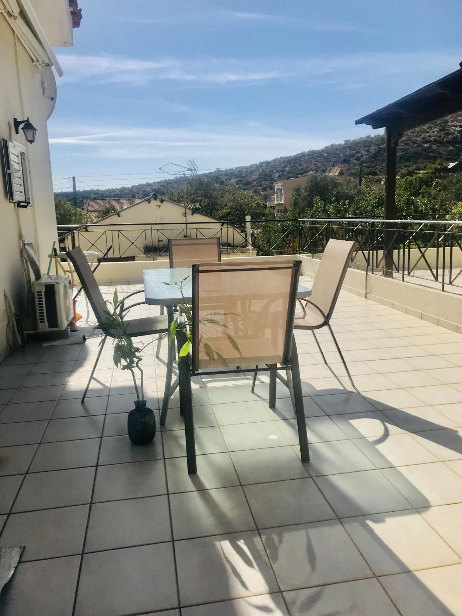 Beautiful Maisonette With A View To The Mountains And The Sea Agia Marina  Bagian luar foto